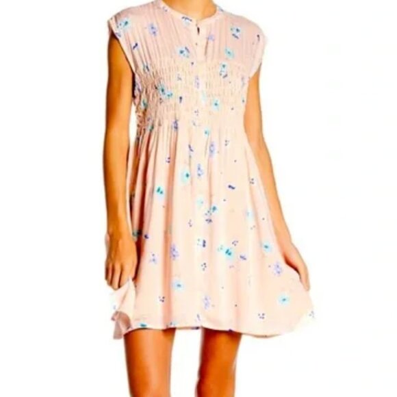 Free People Greatest Day cottagecore Fairycore flowy Smocked Mini Babydoll Sz. S - Picture 1 of 16